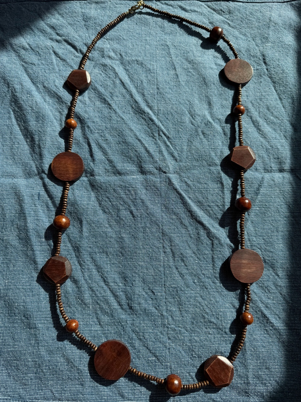 Handcrafted Brown Wooden Bead‎ Necklace - Natural Boho Style